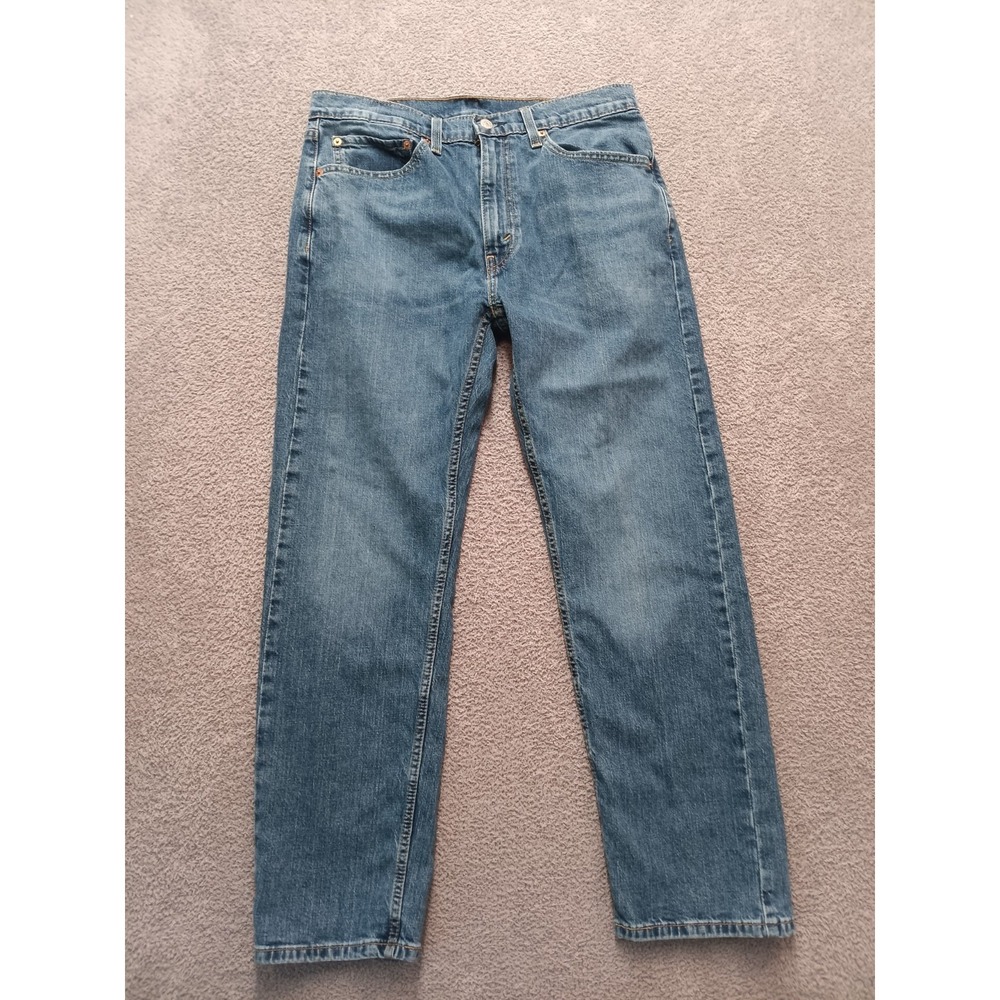 Levi's 505 Regular Fit Men's W34 L29 Blue Medium Wash Straight Leg Denim Jeans